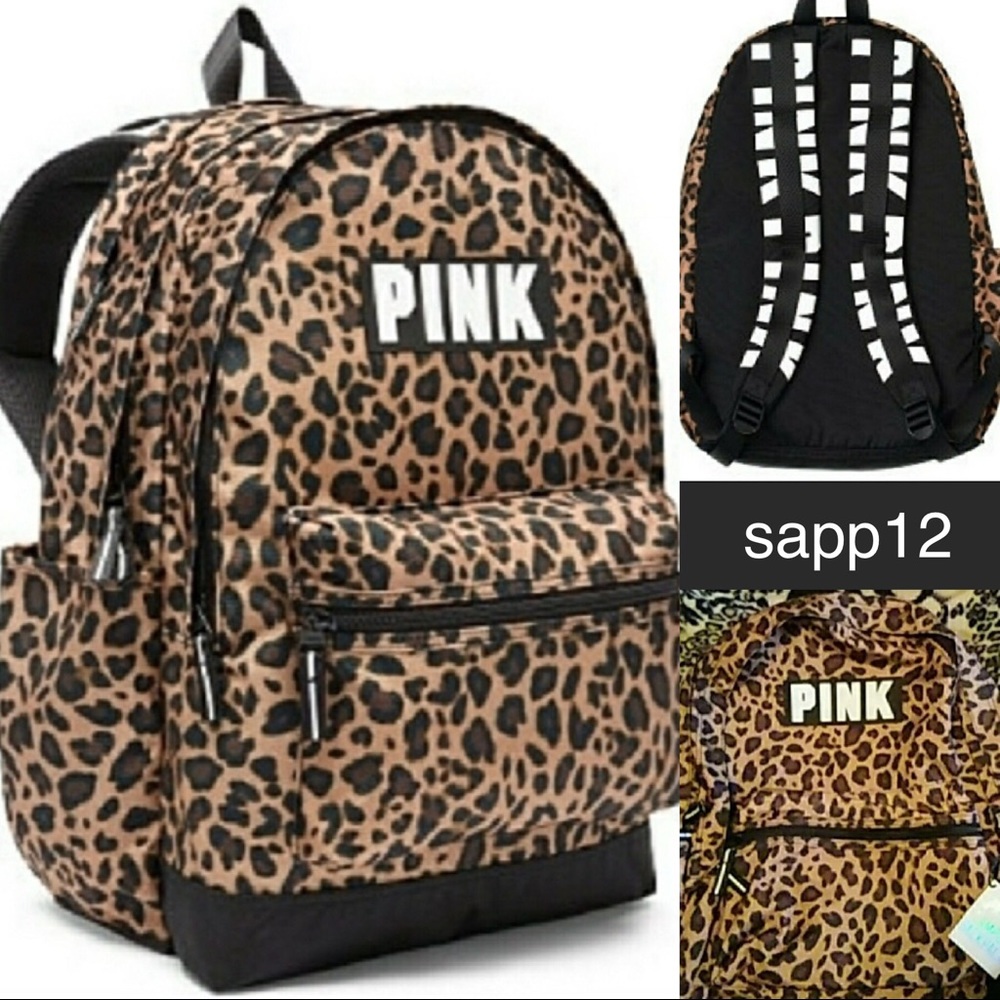 🆕RARE ➡️PINK VS📚2017 LEOPARD CAMPUS BACKPACK🎒